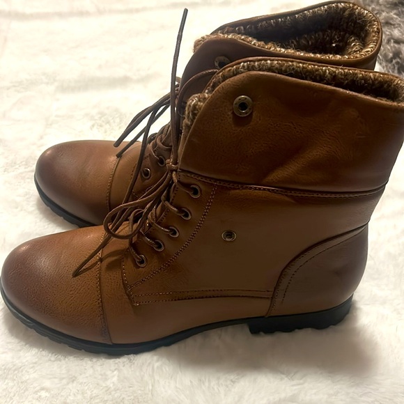Jessica Cline Cognac Combat Boots - Picture 3 of 4